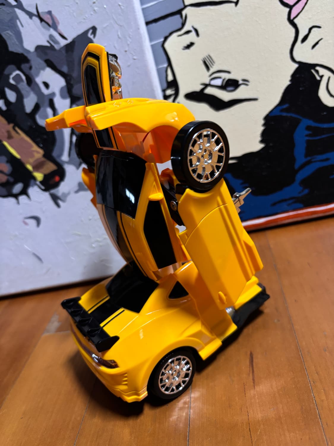 옐로우) 움직이는 로봇 자동차 인테리어 소품 장난감 상품이미지4