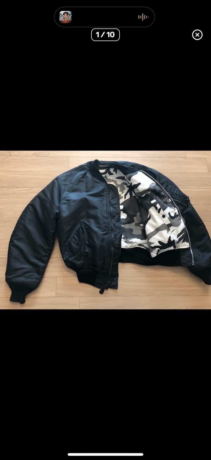 90s HOPE mfg 블랙 MA-1 시티 카모 안감 상품이미지1