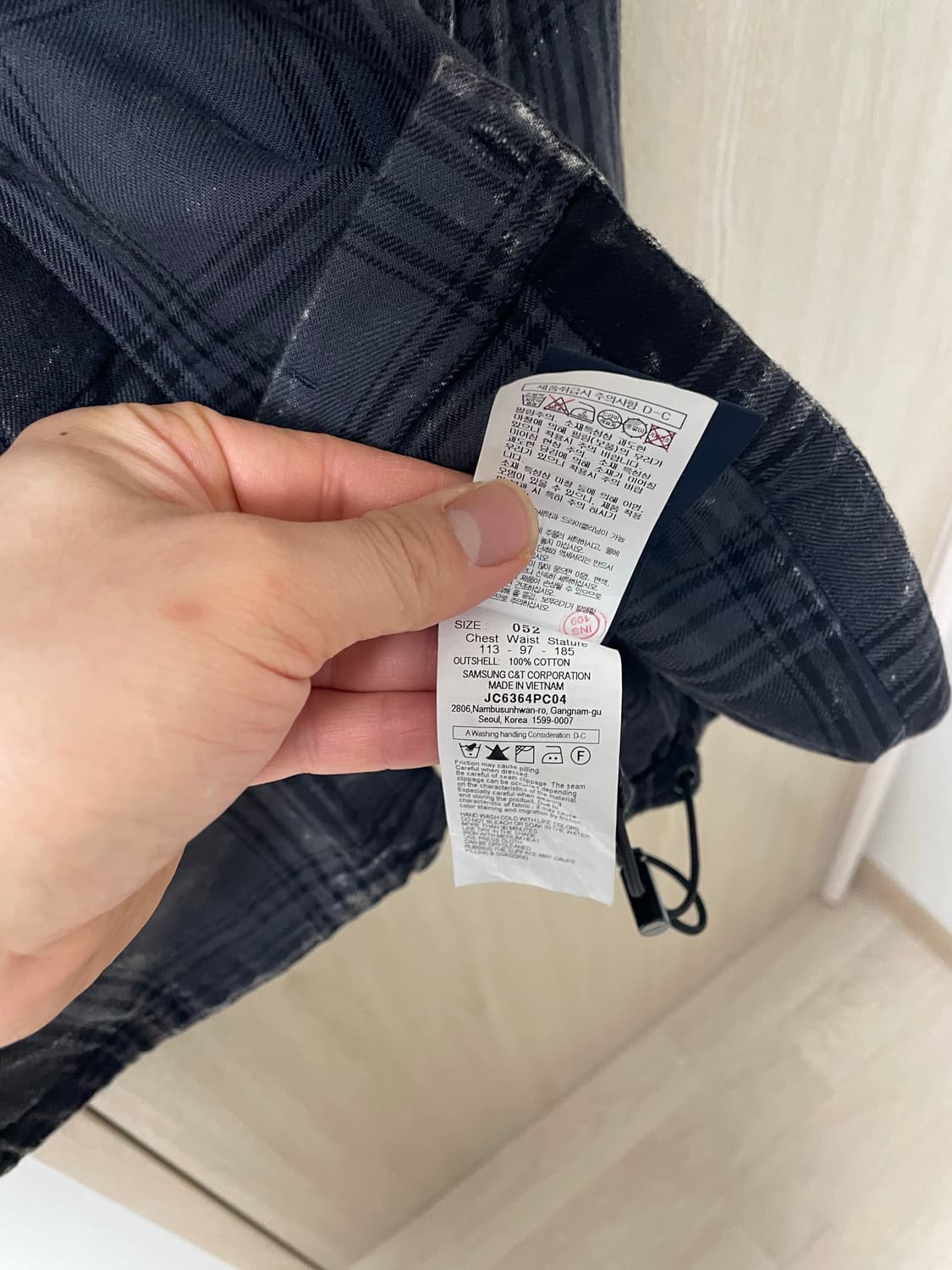 52사이즈 새상품, 준지 26ss 아일랜드 워싱 그레이 체크 코치셔츠 상품이미지8