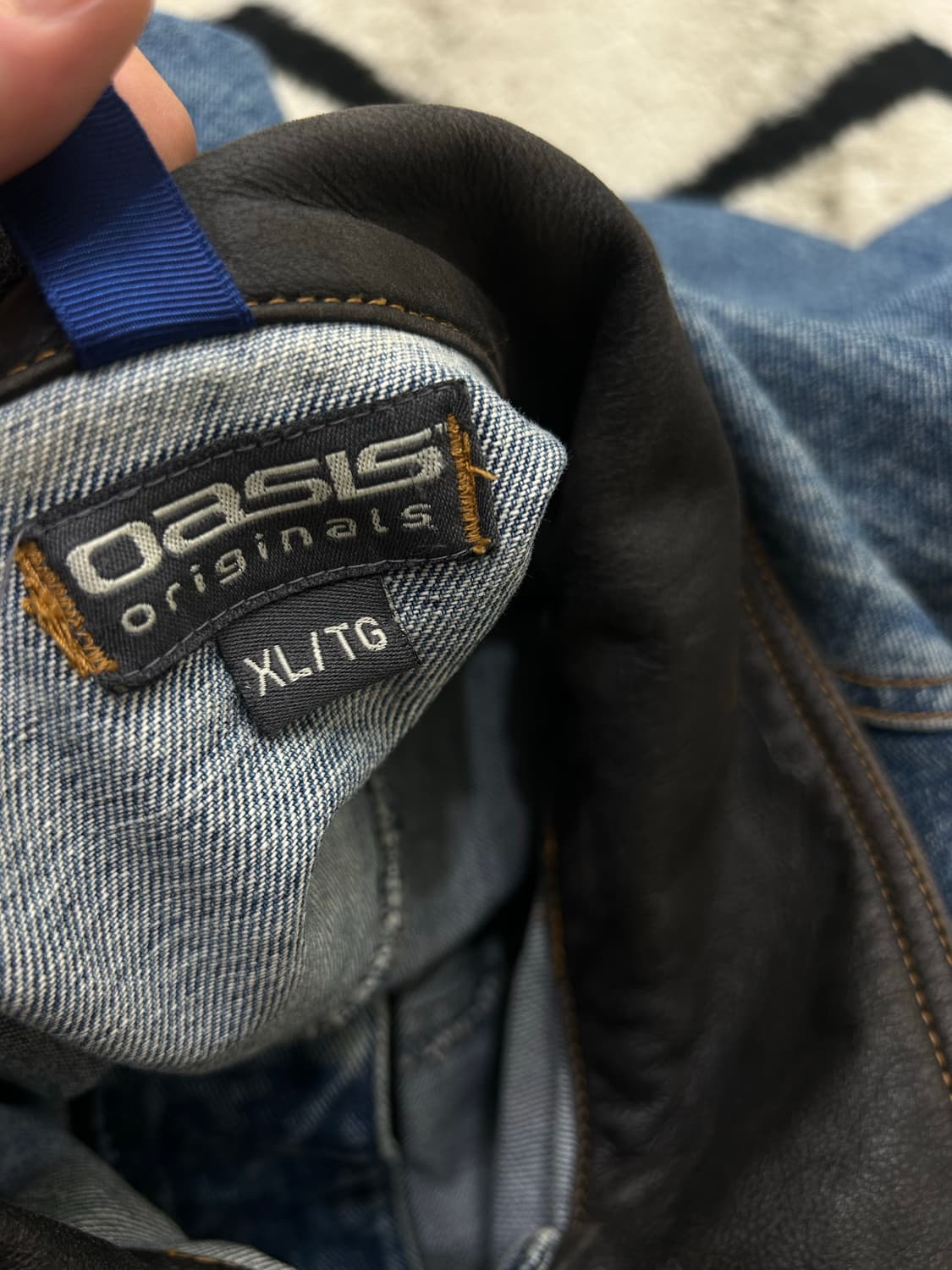 [XL]Oasis 90s USA 가죽카라 데님자켓 상품이미지5