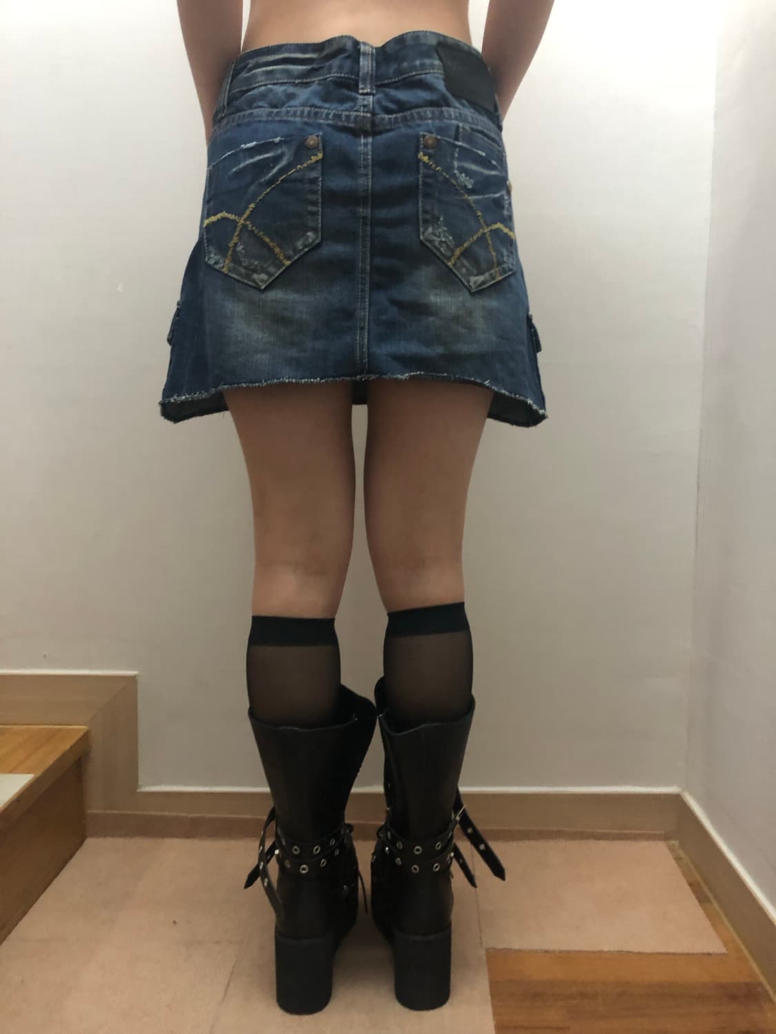 빈티지 데님 카고 미니 스커트 상품이미지9