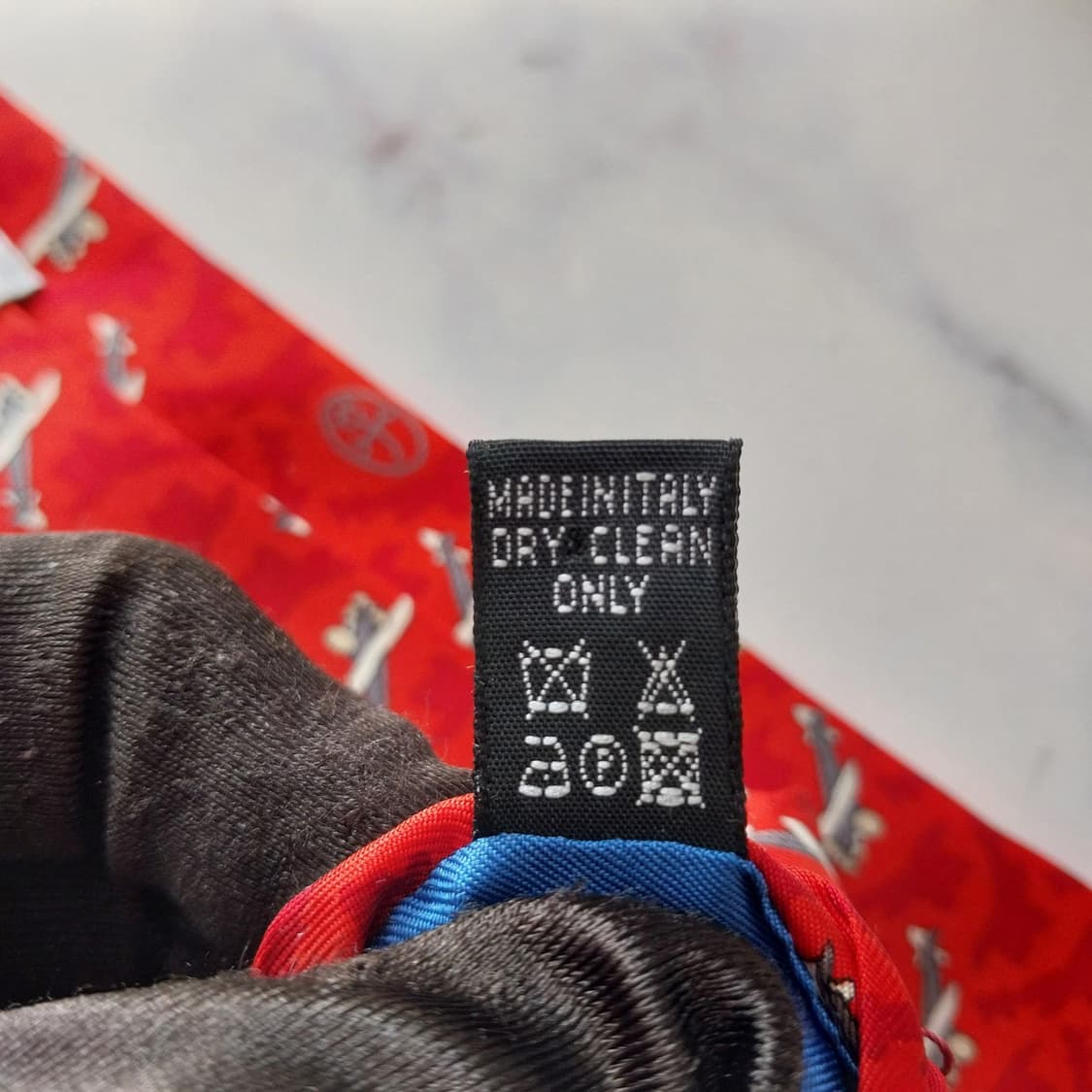 까스텔바작 레드 비행기 모티브 실크 넥타이 9.7cm A+등급 K1516 상품이미지10