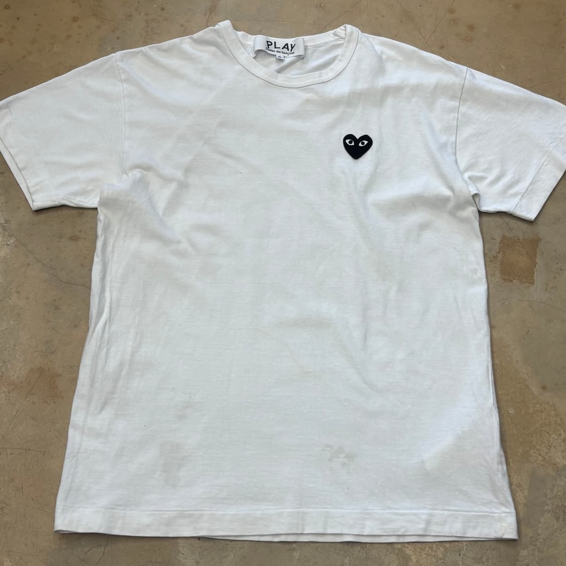 🫶🏻꼼데가르송 Black 하트 와펜 White 반팔티 🫶🏻 상품이미지1