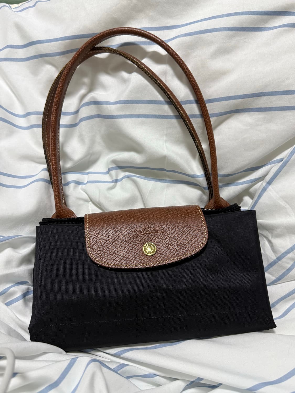 롱샴 르 플리아쥬 오리지널 M 숄더백 블랙 상품이미지3