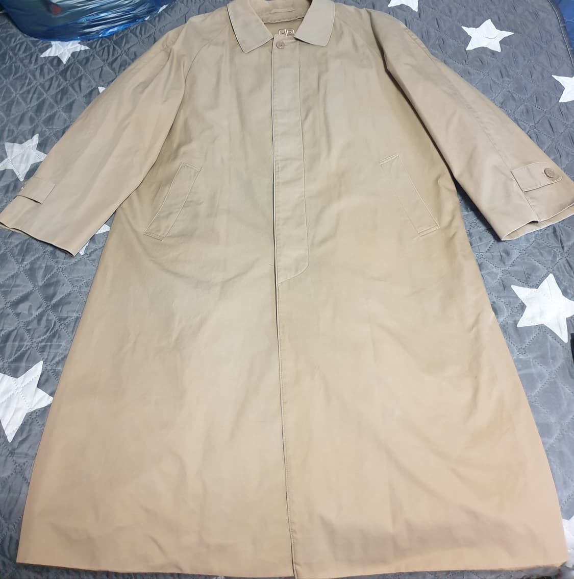 쟌피엘 오버핏 벨티드 코튼 발마칸 롱 트렌치코트 베이지 (F) 상품이미지1