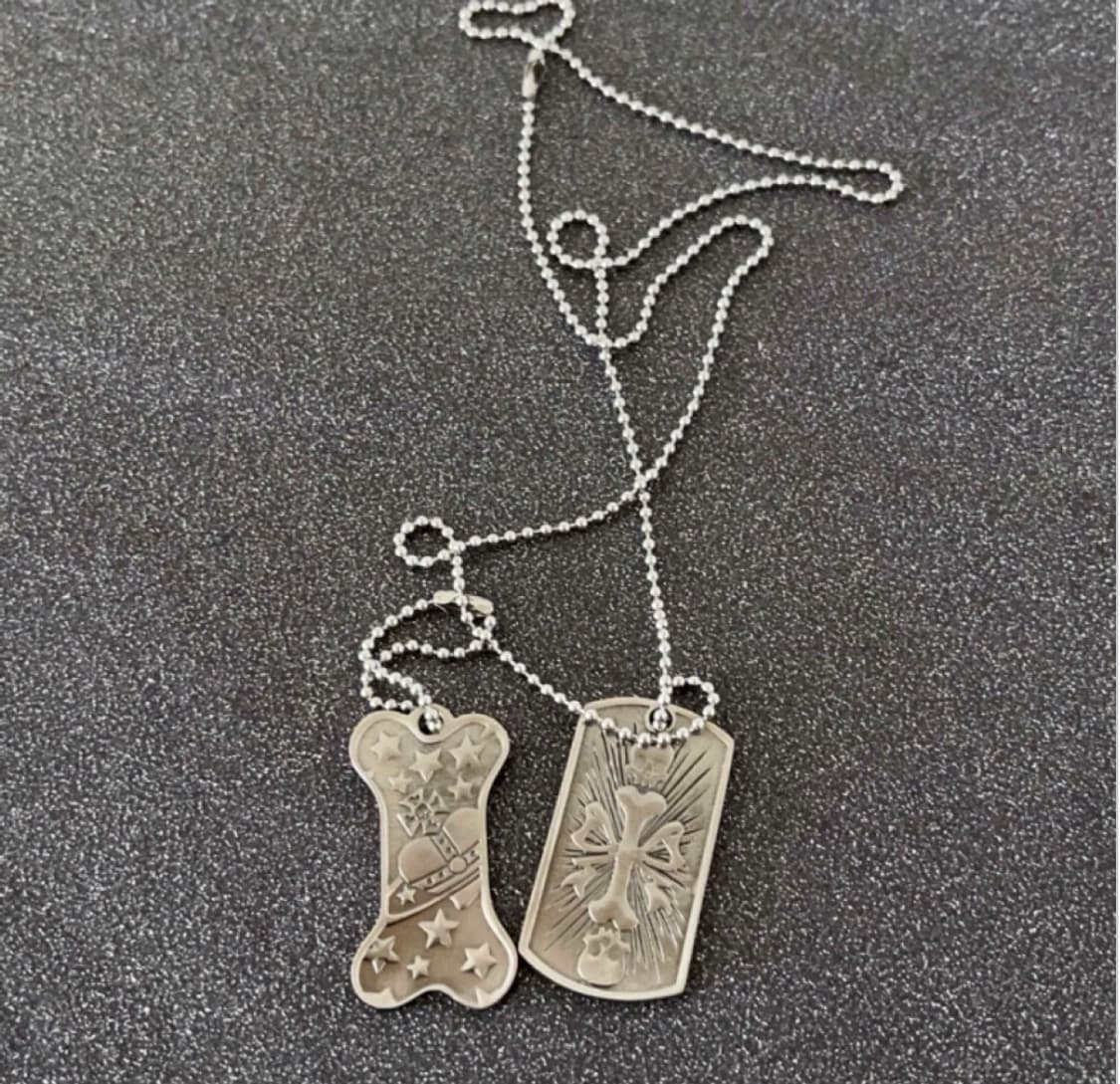 비비안웨스트우드 아카이브 orb 레터링 각인 도그택 목걸이 상품이미지1