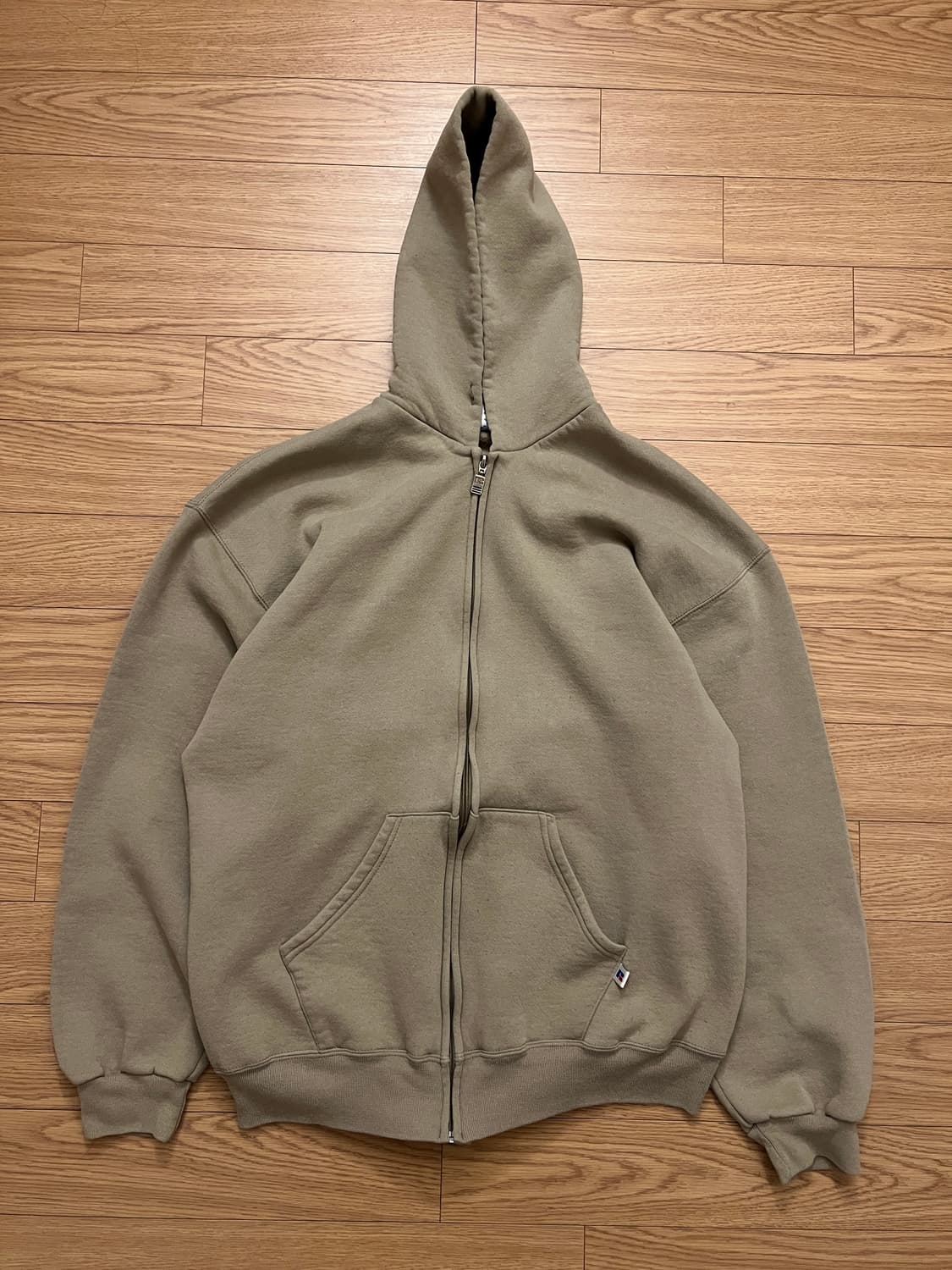 90s 러셀 빈티지 후드집업 탄 XL 상품이미지2