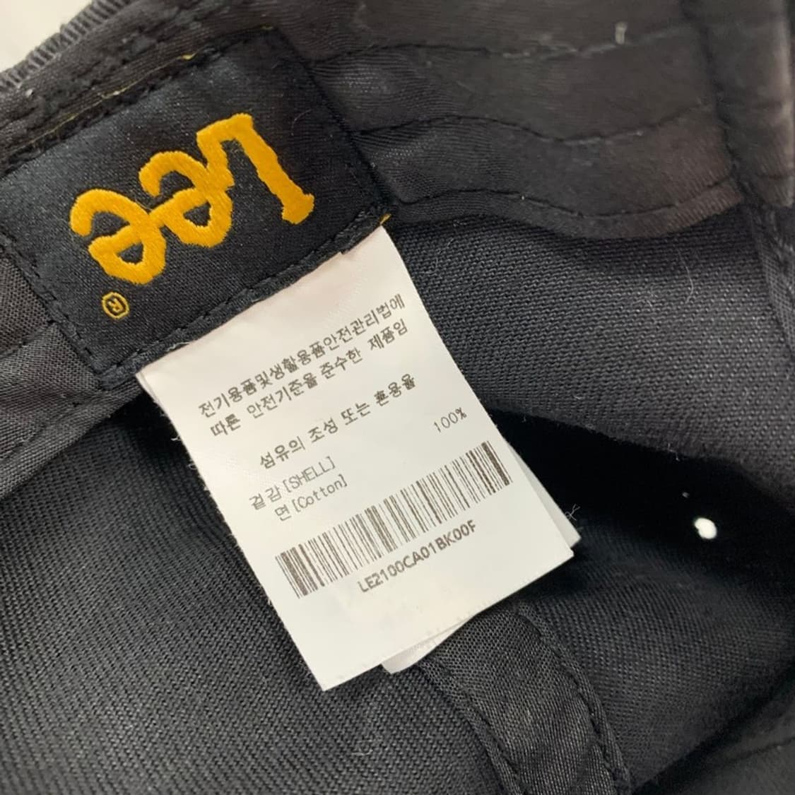 LEE 스몰 로고 코튼 커브 볼캡 블랙 상품이미지5