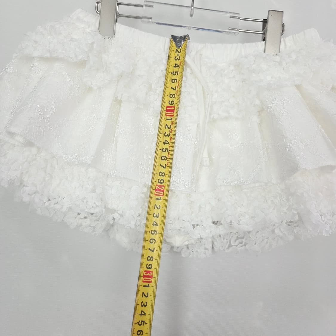 [GLOWNY] 글로니 레이스 러플 미니스커트 화이트 S 발레코어 여친룩 상품이미지10