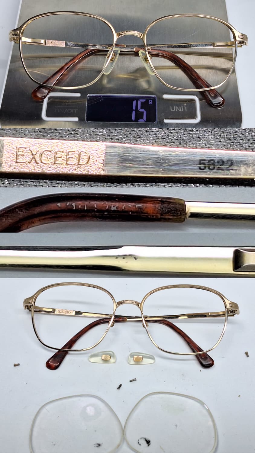80~90s/빈티지 하이엔드 금압착/시티즌 Exceed 5622 안경테 상품이미지9