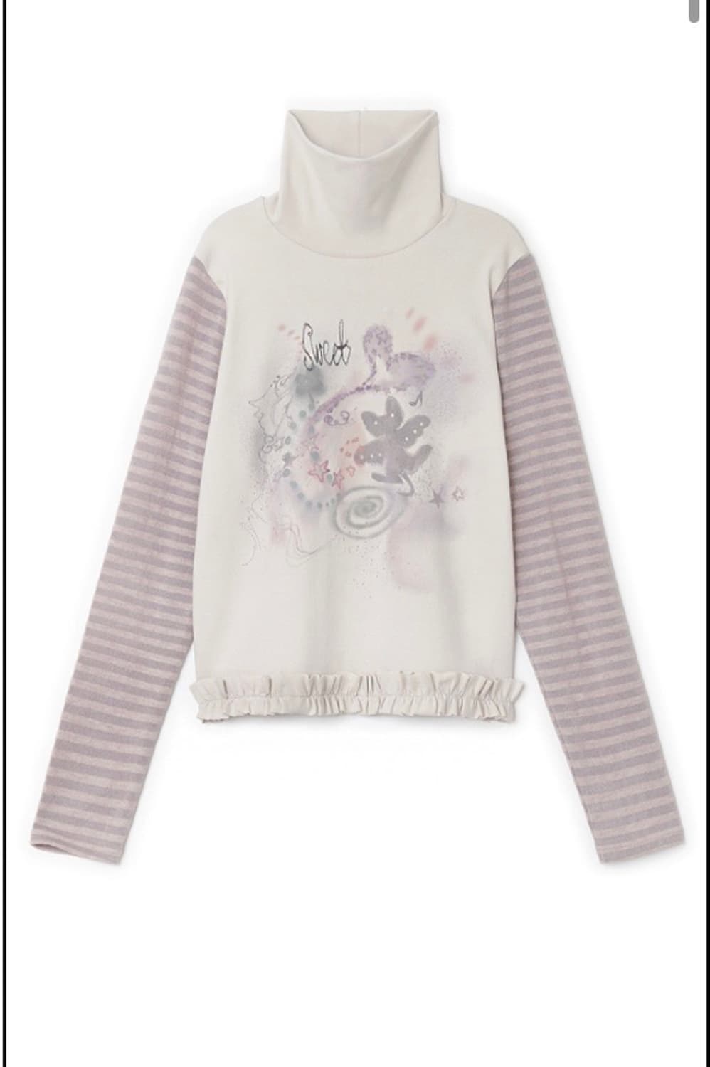 허그유어스킨 드로잉 프릴 폴라탑 상품이미지1