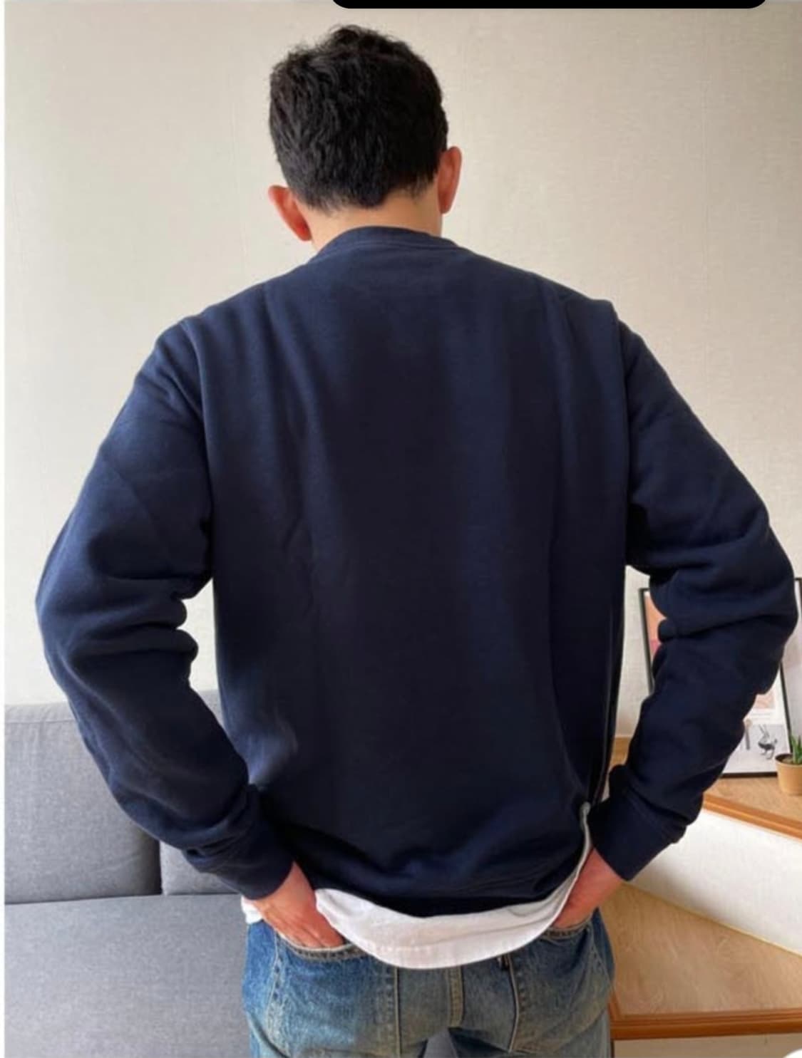 (새상품)라코스테 네이비 기모 맨투맨 XL 상품이미지2