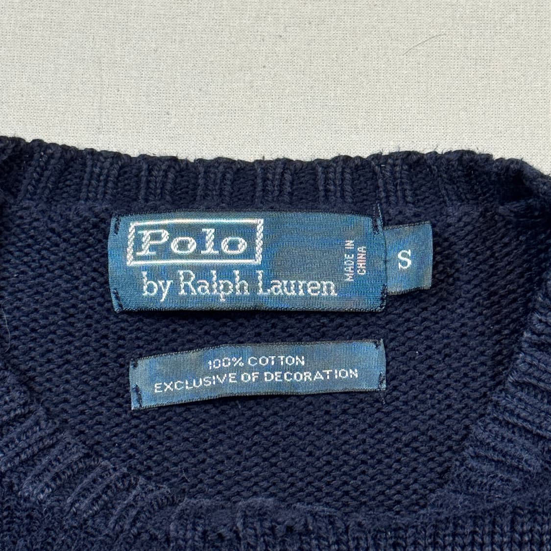 S) 폴로 랄프로렌 네이비 헤비코튼 라운드넥 니트 상품이미지6