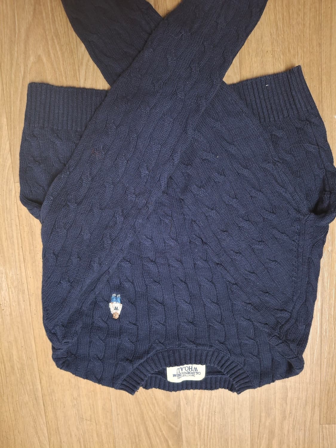 [Who A U]네이비 케이블 크롭 니트(M,면100%,컨디션상) 상품이미지5