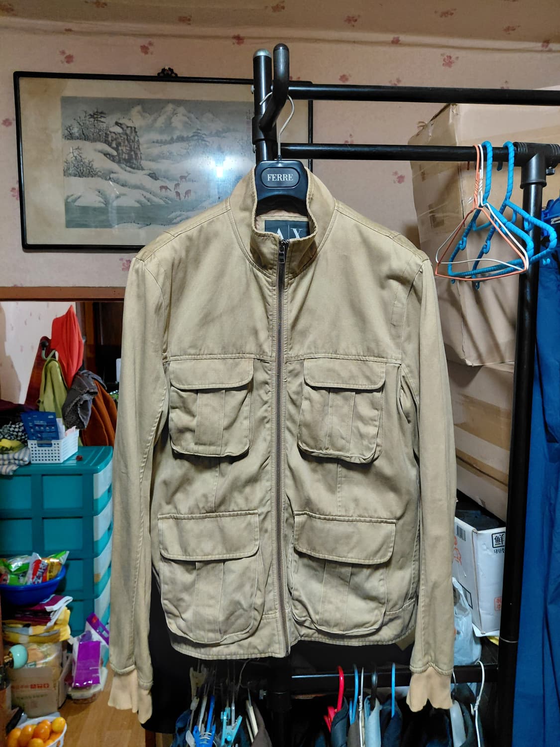 [아르마니 익스체인지]밀리터리 자켓 L(105)카키컬러  상품이미지1