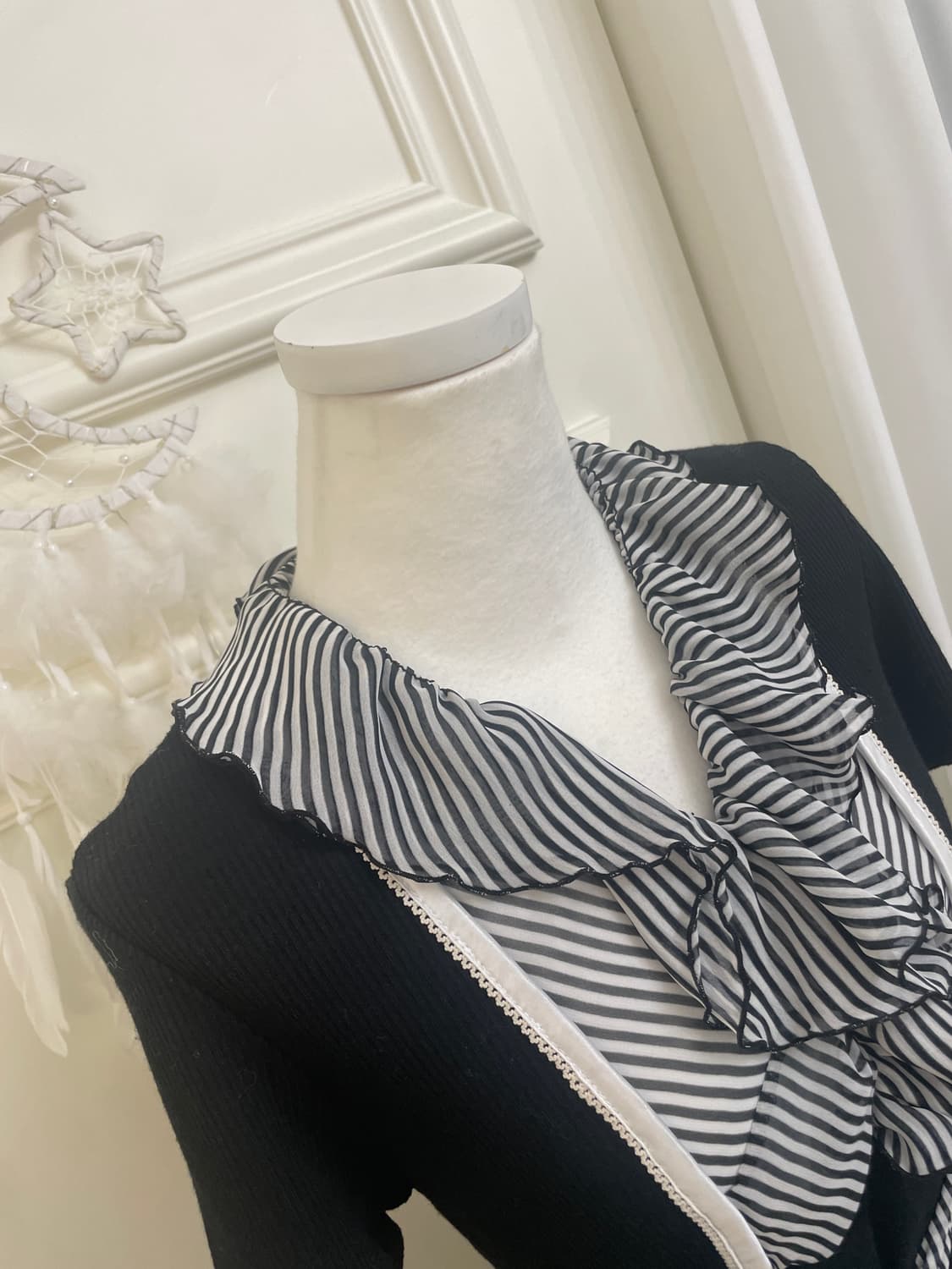black stripe ruffle belt point opc 상품이미지8