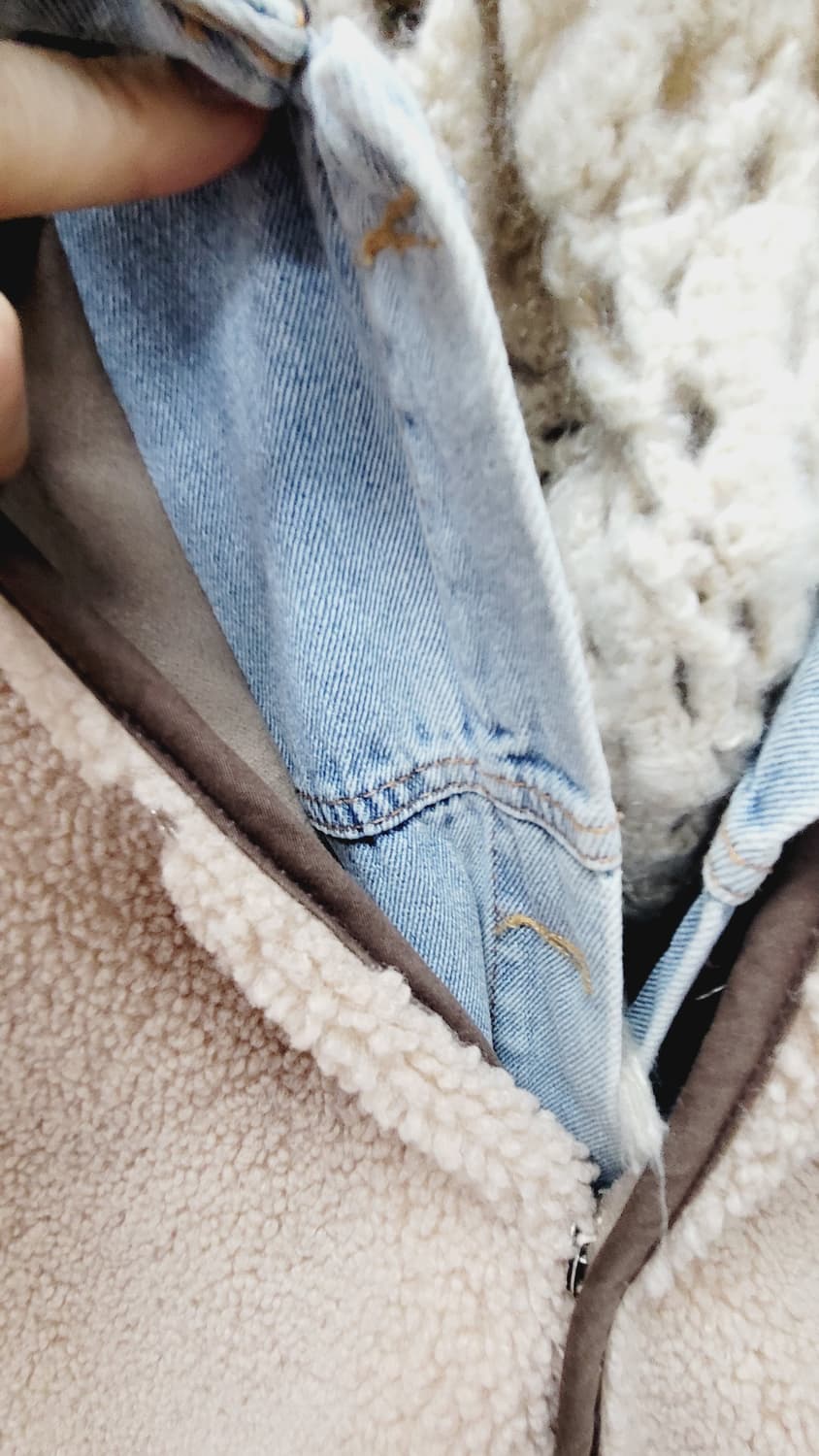 뽀글이 데님레이어드 자켓 상품이미지3