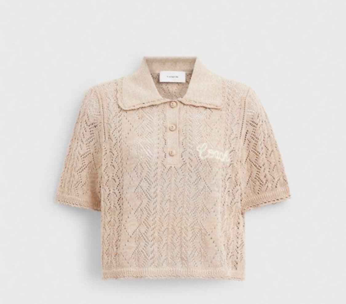  coach 코치 크롭 니트 폴로탑 새상품 상품이미지1