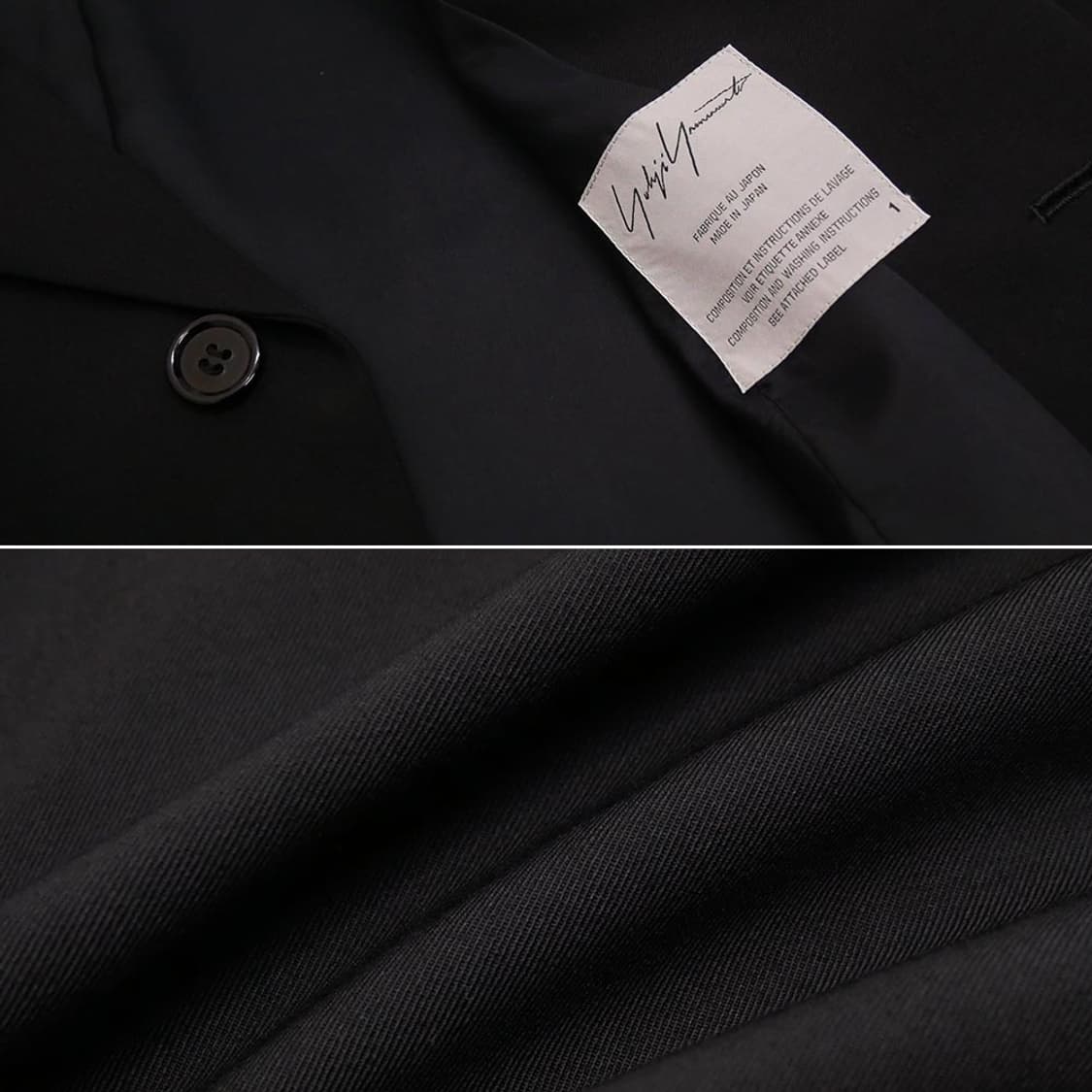 요지 야마모토 FEMME 울 개버딘 플러시 레이어 슬릿 자켓 상품이미지9