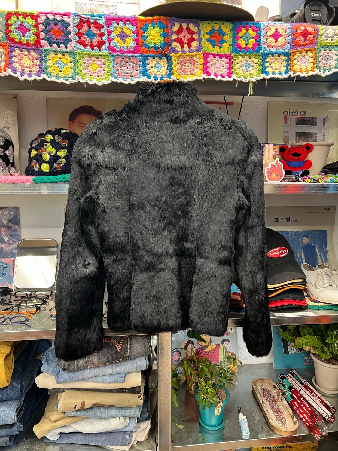 Eva Junie Real Rabbit Fur Jacket – Black 상품이미지2