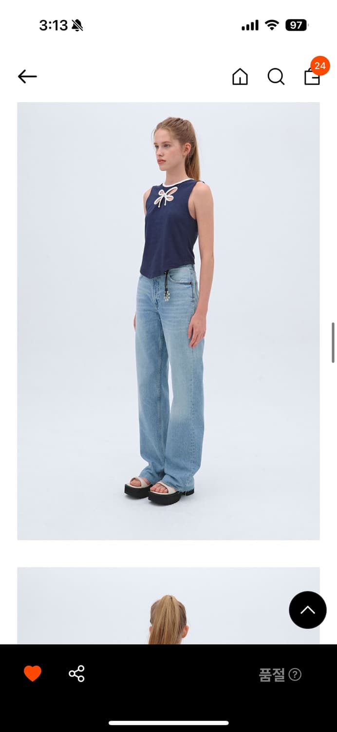 큐드로이 Mardi x QDRY Flower Tank Top 네이비 상품이미지2