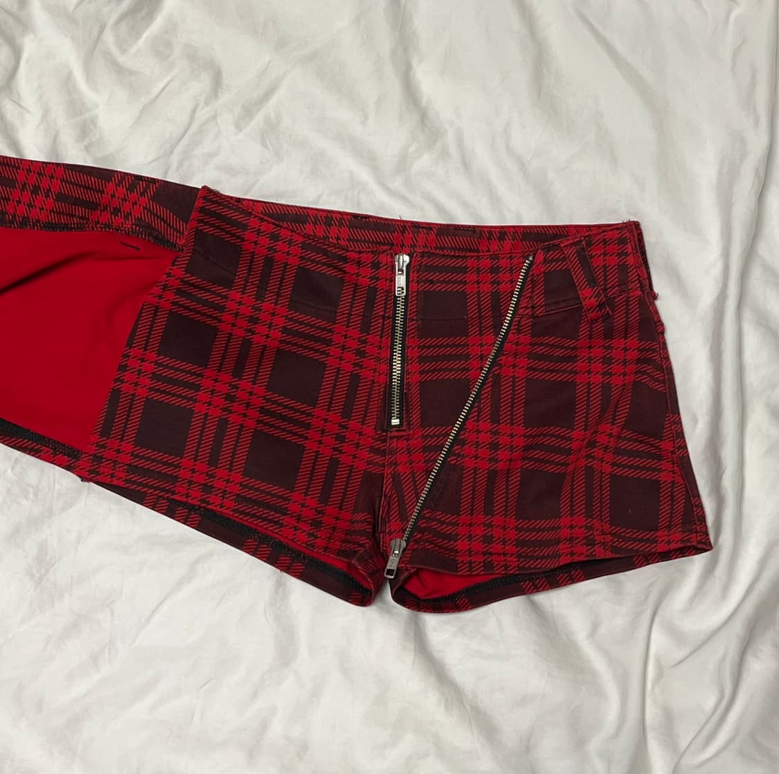 [ziddy / 나나 펑크깔] 레드체크 치마바지  상품이미지3