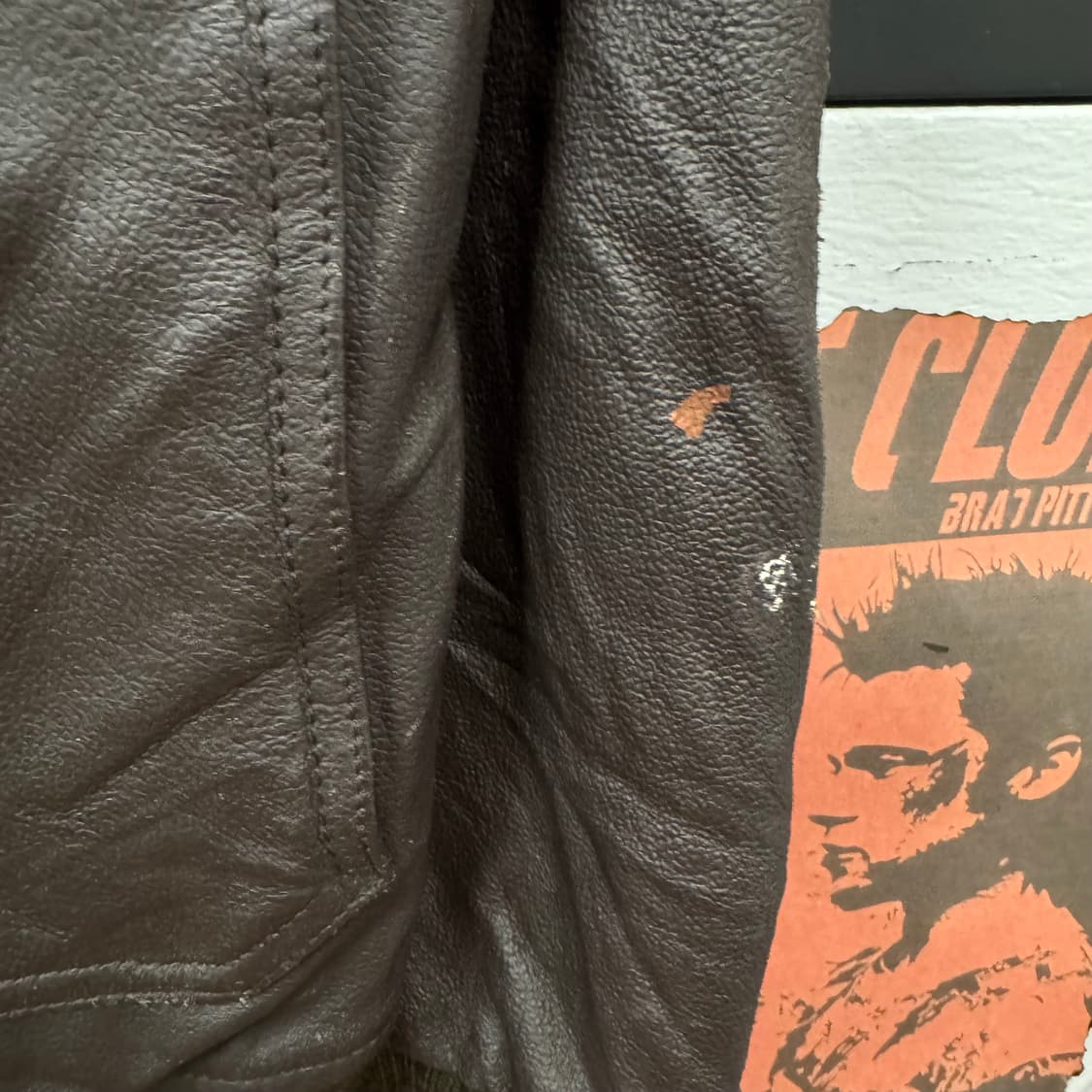 90s USA VINTAGE 레더 블루종 봄버자켓 다크브라운 상품이미지8