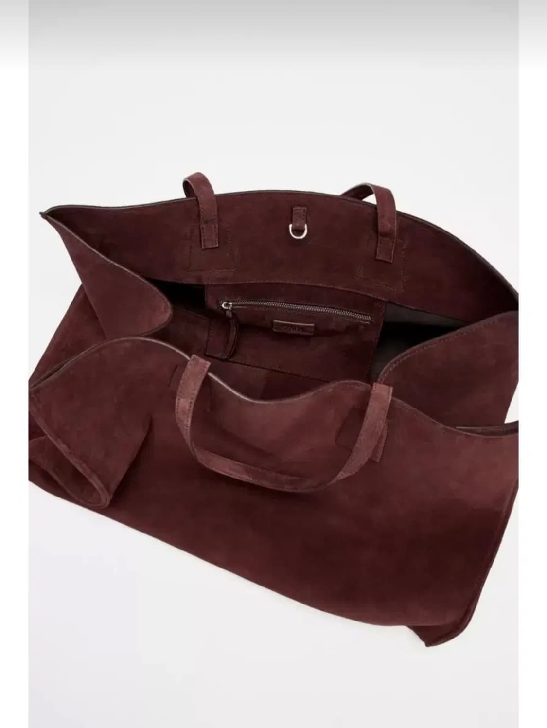 자라 버건디 레드 맥시 레더 쇼퍼백 상품이미지3