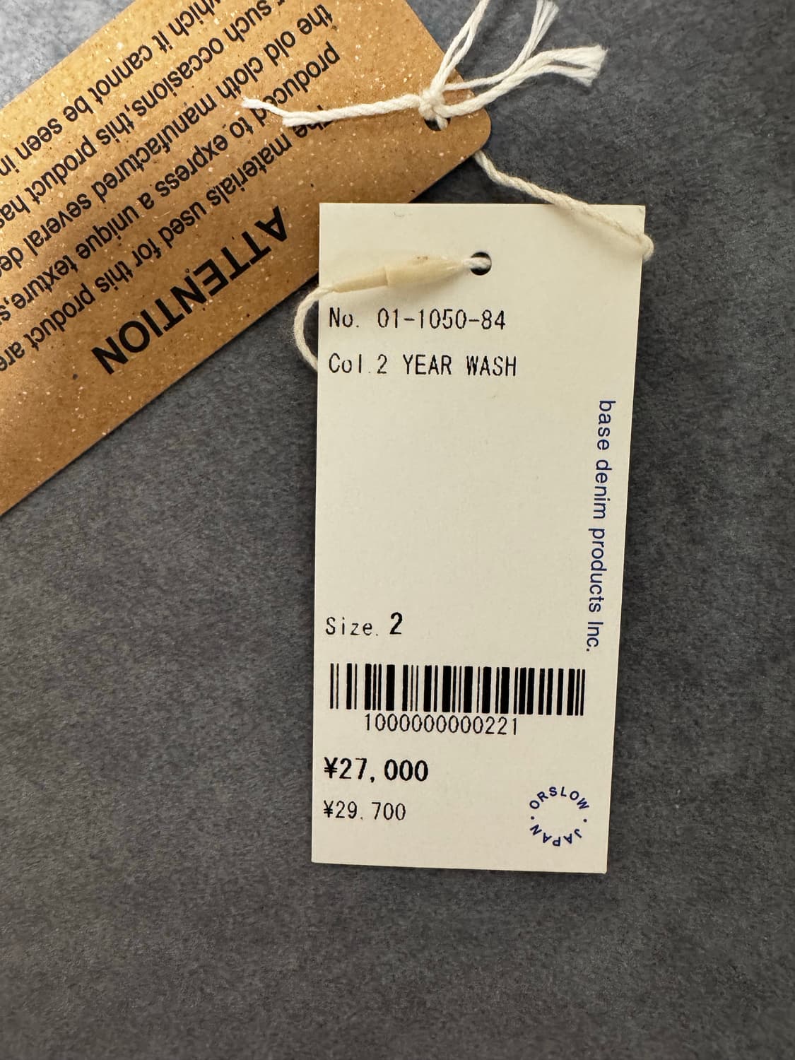 오어슬로우 105 2year 2사이즈 판매합니다 상품이미지3