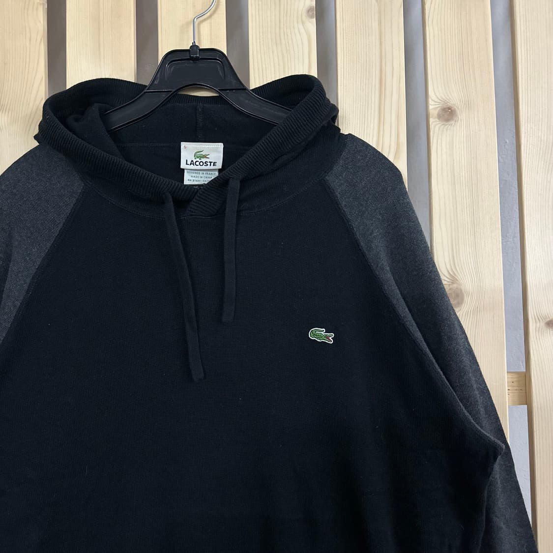 (L) 라코스테 블랙 나그랑 니트 후드티 상품이미지5