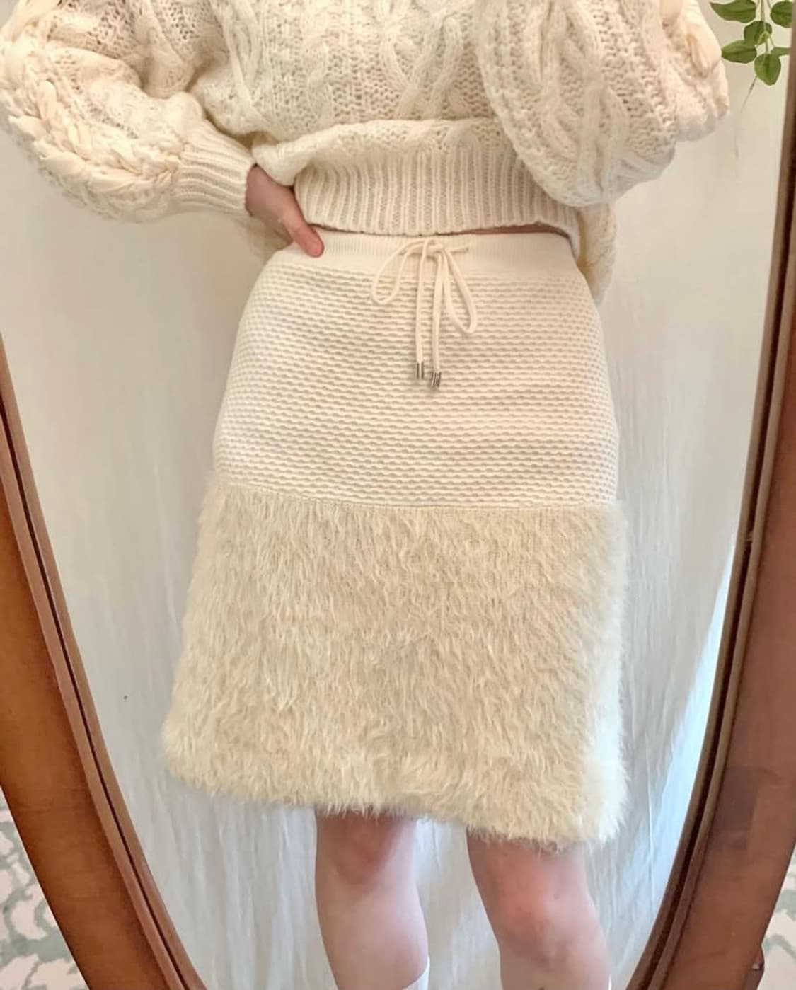 토끼퍼 니트 스커트 상품이미지1