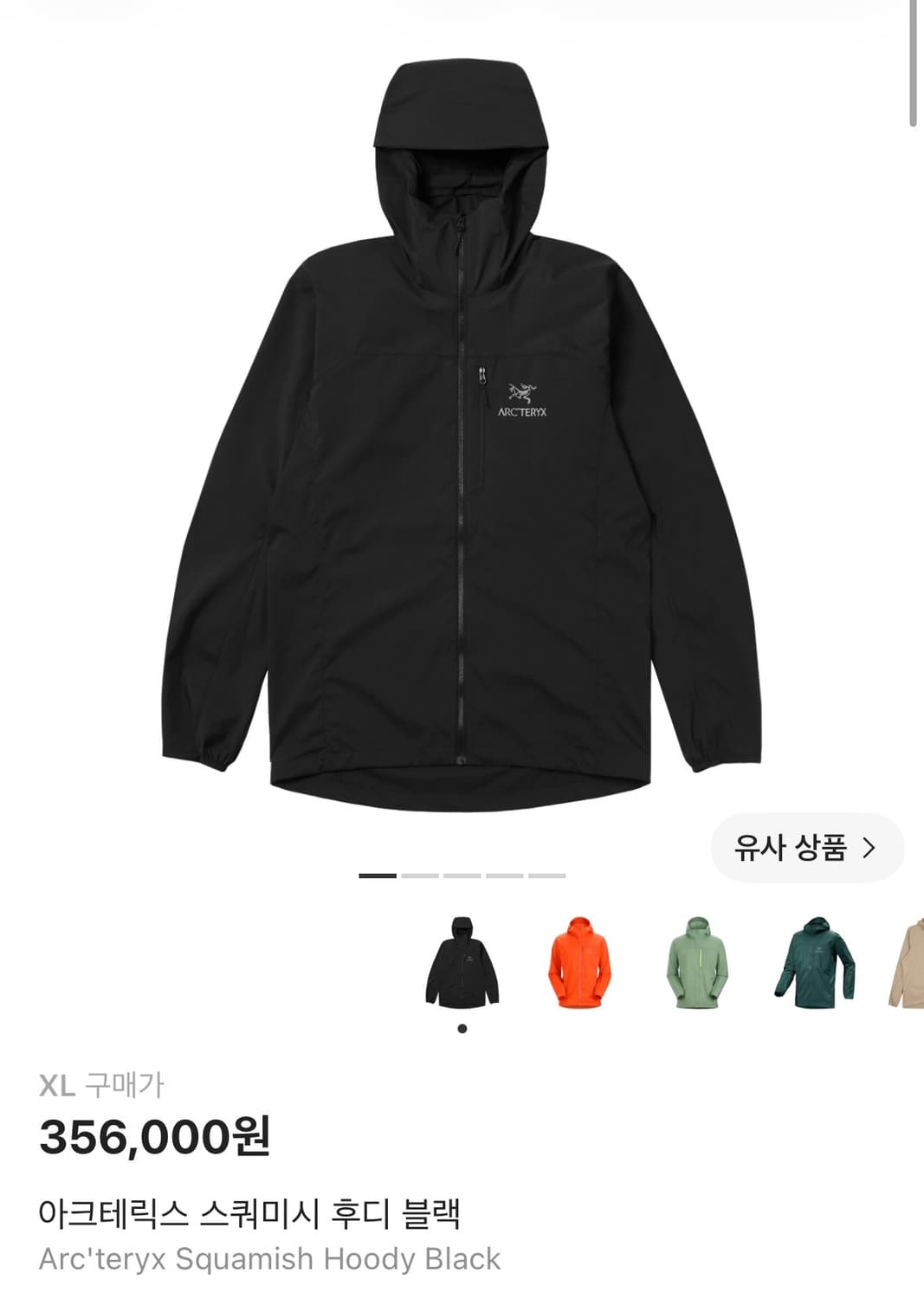 아크테릭스 스쿼미시 후디 블랙 XL 상품이미지1
