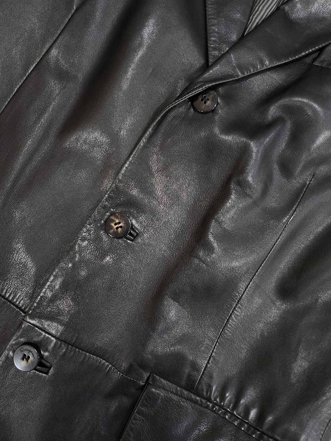 살바토레 페레가모 램스킨 블랙 가죽자켓 46 상품이미지6