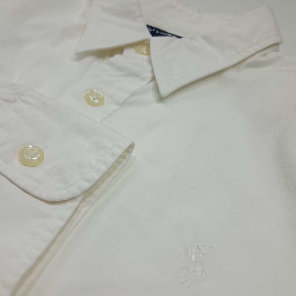 CK097 XL 폴로 90s 홍콩판 엘라스틴 화이트 슬림핏 셔츠 남방 상품이미지4