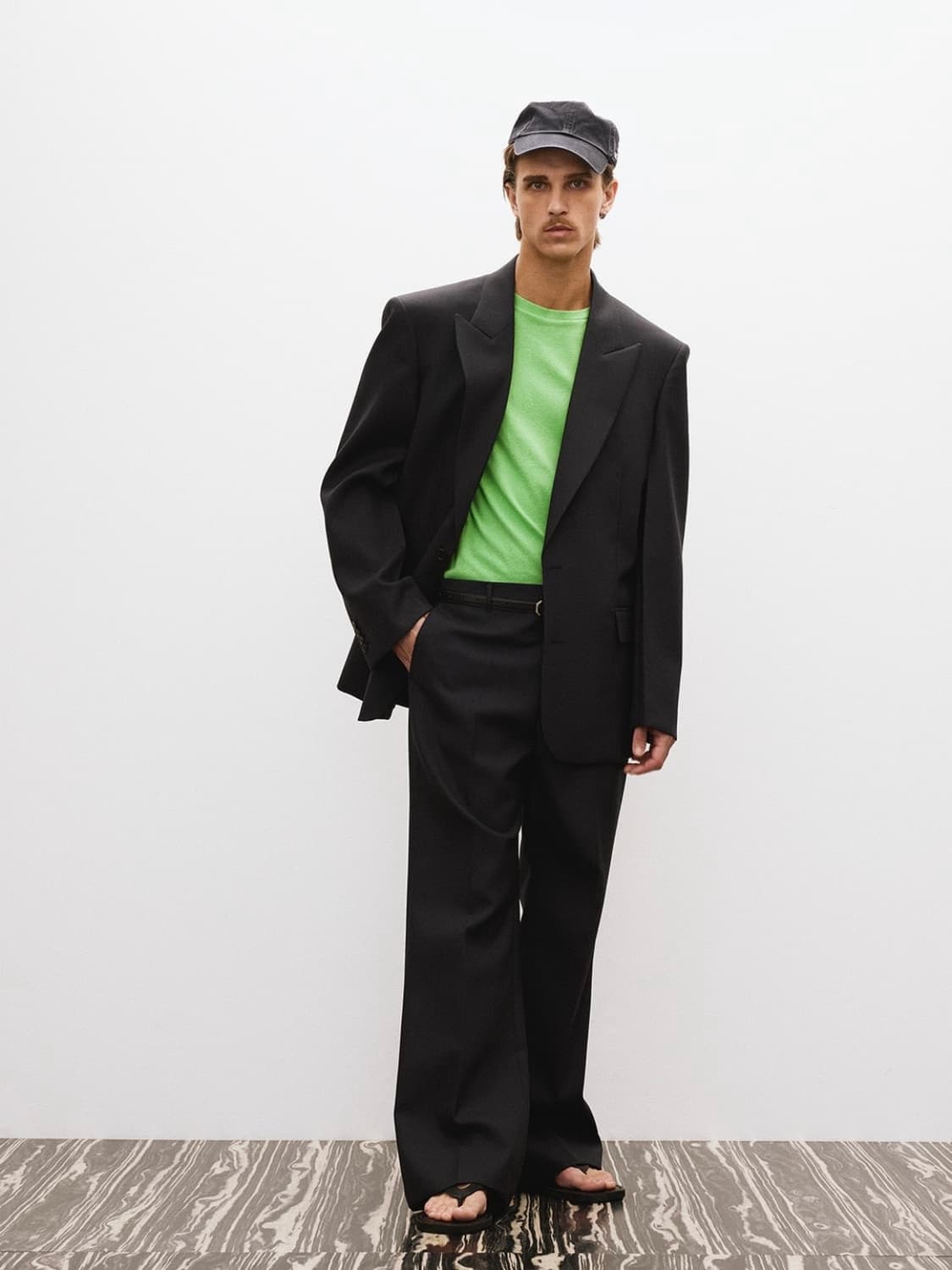 [L] 렉토 스트럭처 울 테일러드 블레이저 자켓 수트 셋업 빈티지 네이비 상품이미지5