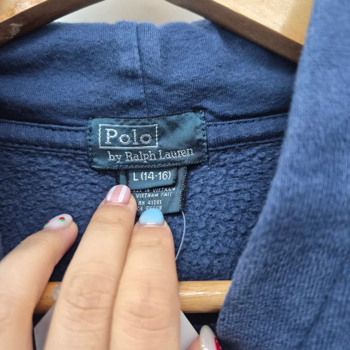 폴로 랄프로렌 성조기 네이비 후드티 남성 L 상품이미지3