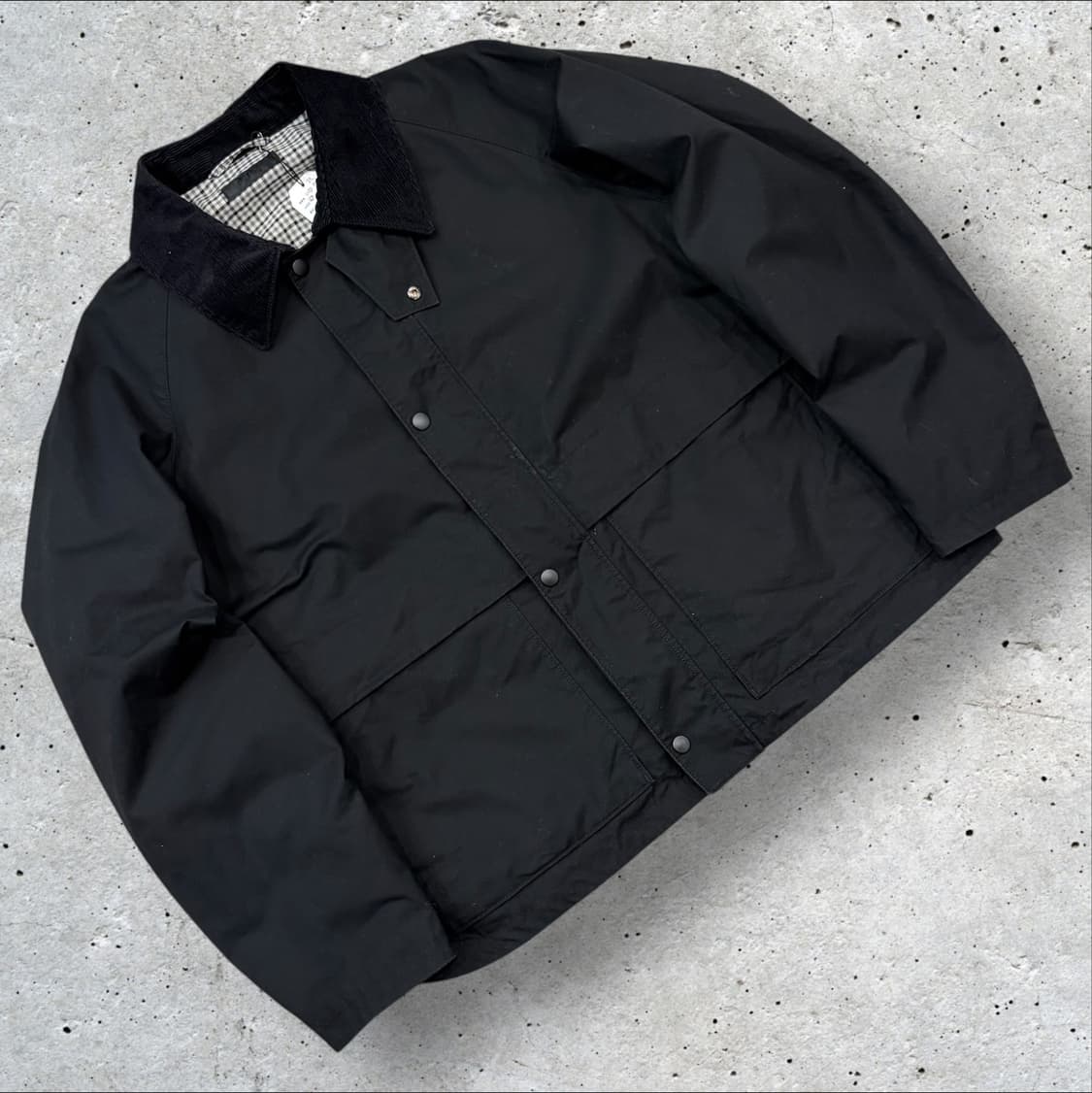 [XL] 유니클로 유틸리티 쇼트 블랙 코듀로이 카라 숏 자켓 B378 상품이미지1