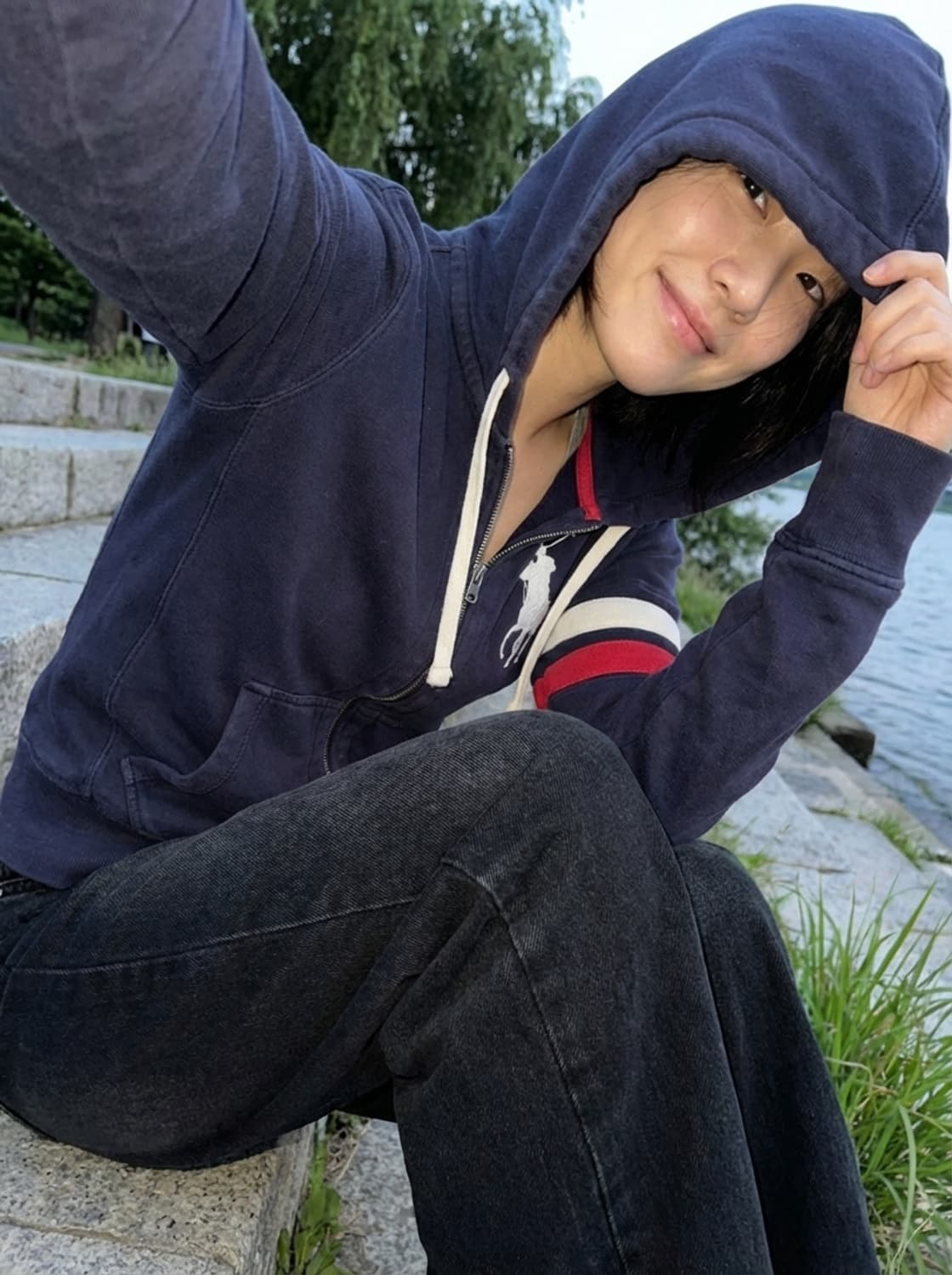 폴로 빅포니 네이비 후드집업 상품이미지1