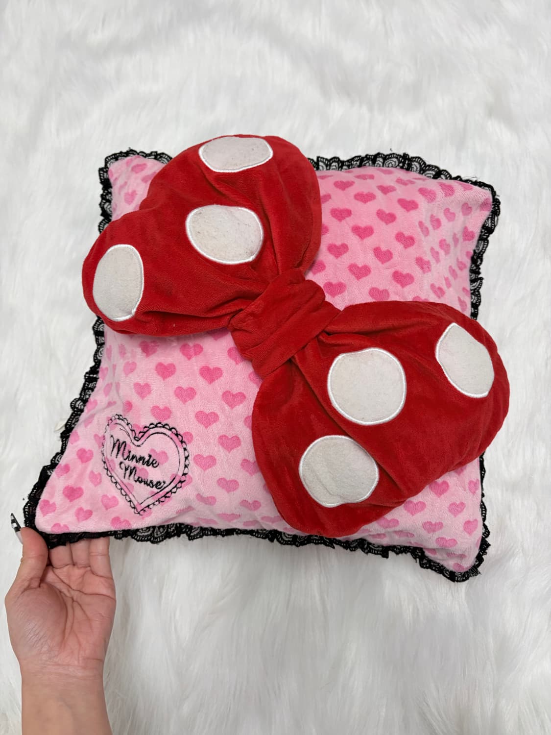 갸루 땡땡이 왕리본 쿠션 키치갸루 디즈니  상품이미지3