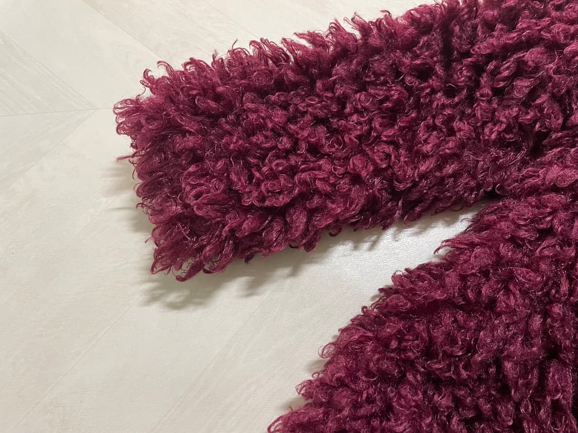 와인색 자주색 퍼 자켓 상품이미지4