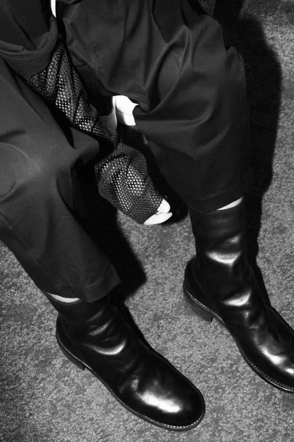 빈티지 블랙 카우하이드 토캡  풀온 앵글 부츠 270 상품이미지1