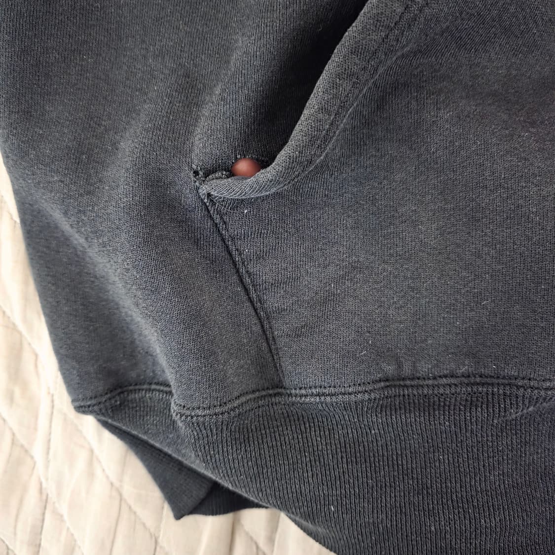 [XL] 90s 빈티지 러셀 애슬레틱 후드집업 블랙 ver. 페이드 핀홀 상품이미지3