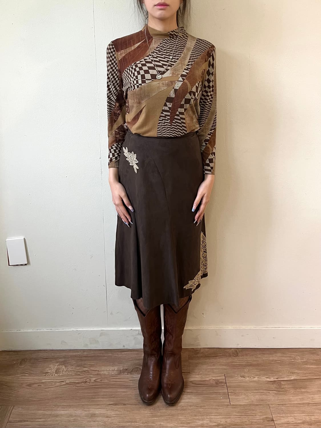 Vtg 플라워 스커트 상품이미지7