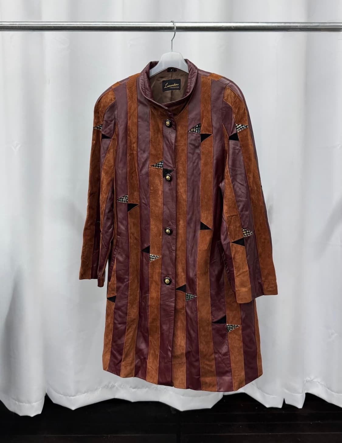 vtg long leather coat 상품이미지2