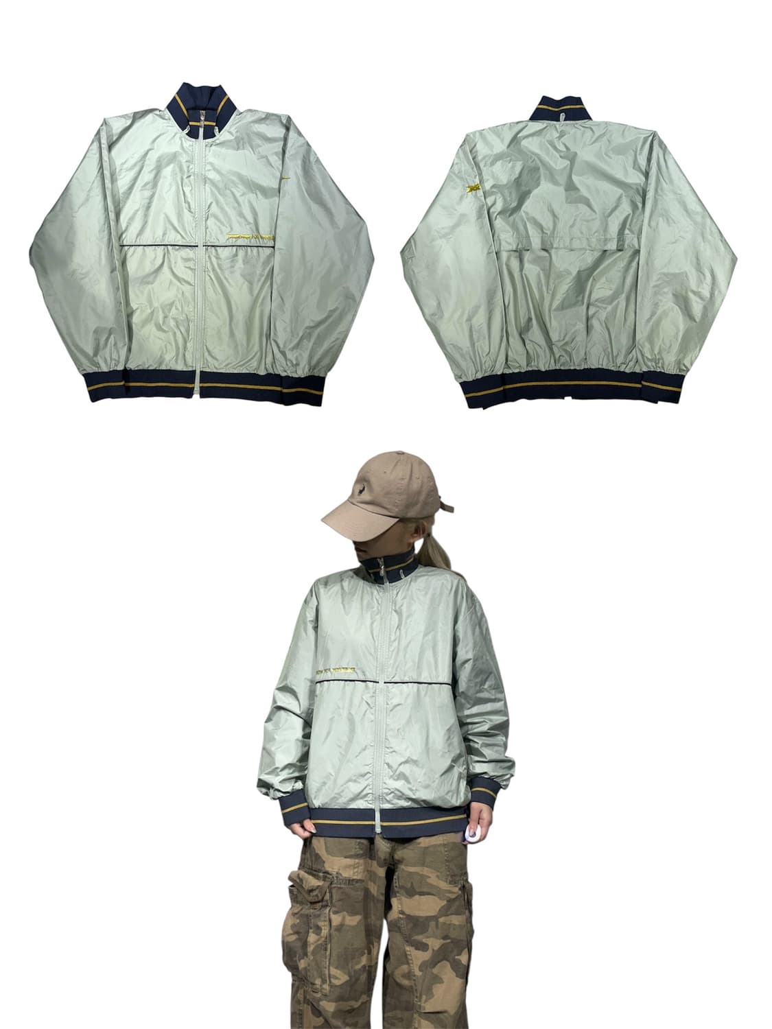 아식스 라이트 그린 오버핏 바람막이 자켓  상품이미지1