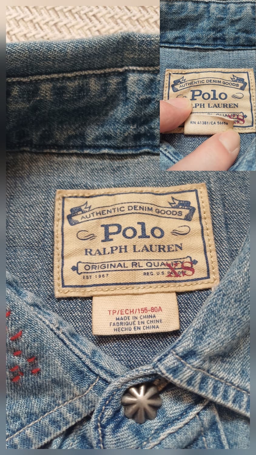 [희귀] 폴로 랄프로렌 사우스웨스턴 사시코 자수 데님 셔츠 (XS) 상품이미지3