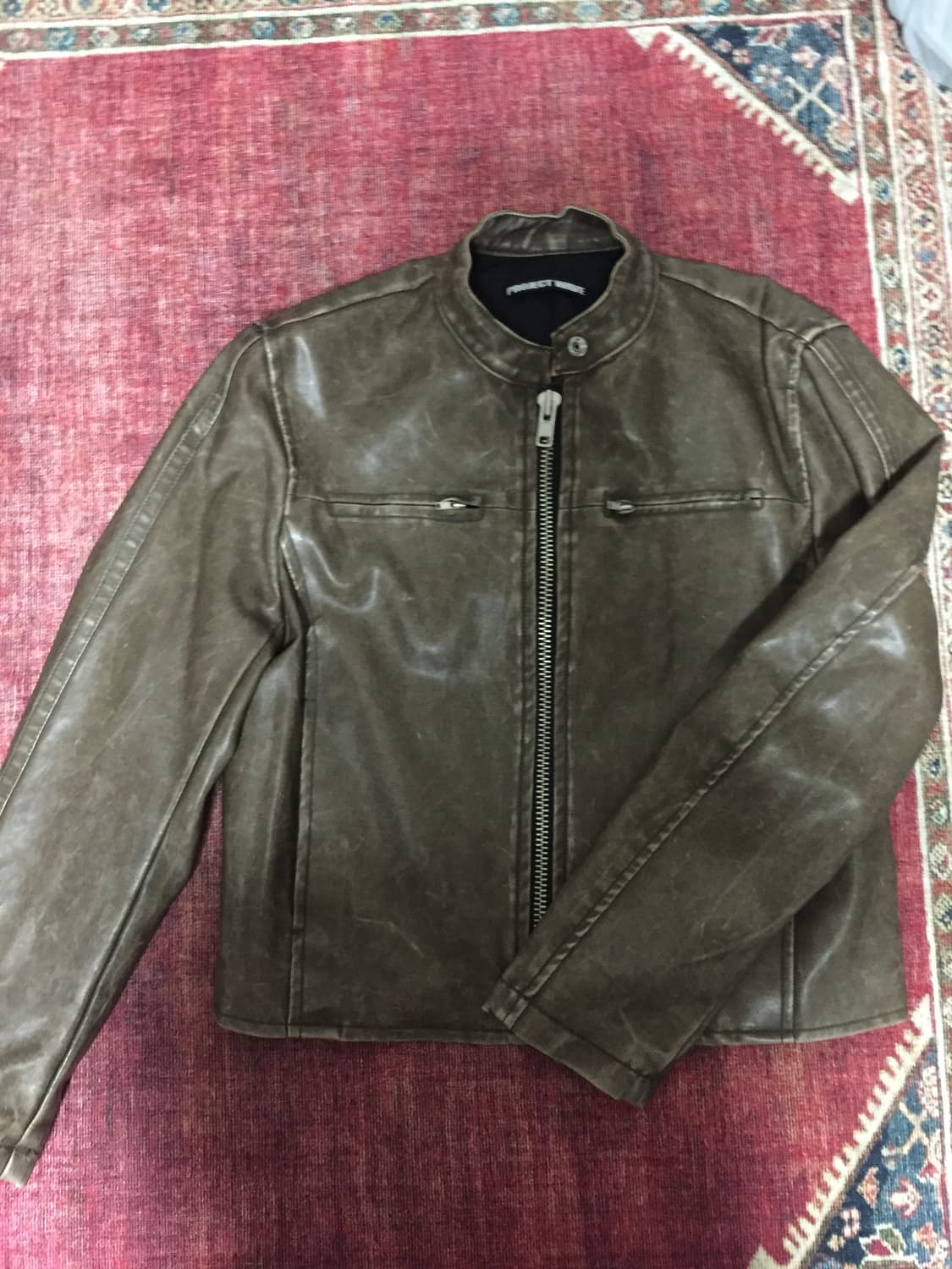 브라운 워싱 레더자켓 상품이미지6