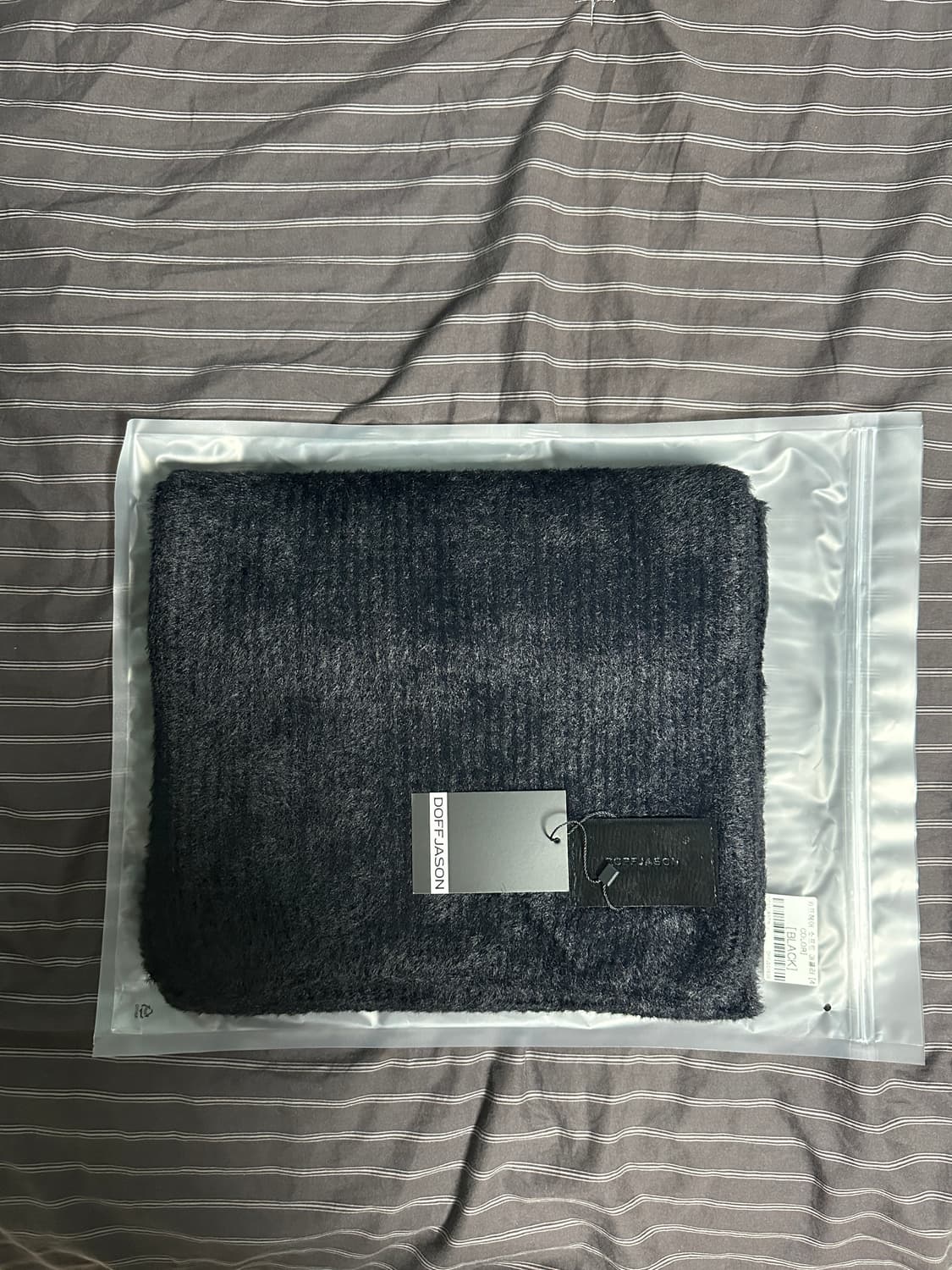 (새상품/Free) 도프제이슨 카프헤어 소프트 머플러 블랙 상품이미지2