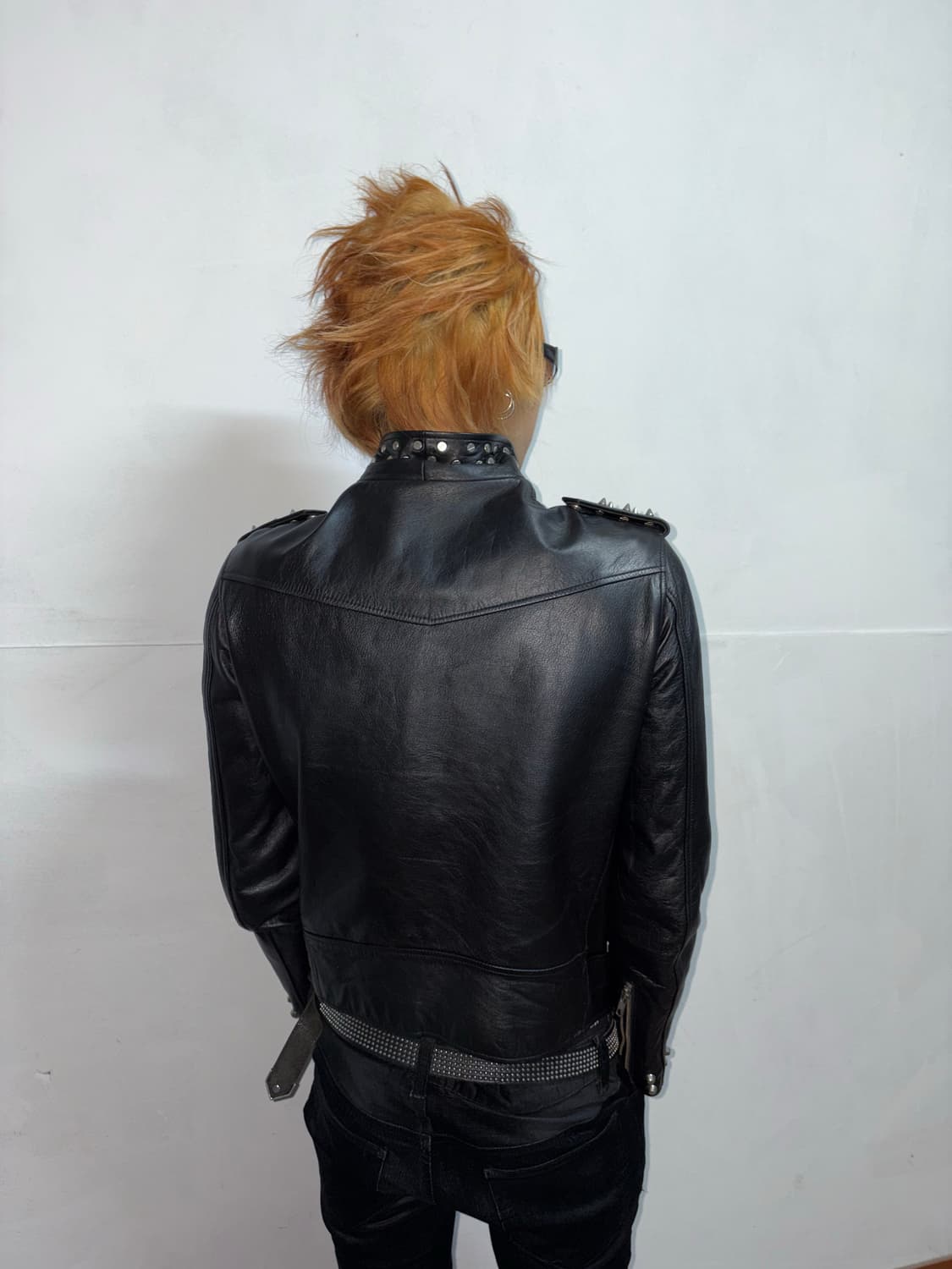Punk black leater jk 상품이미지3