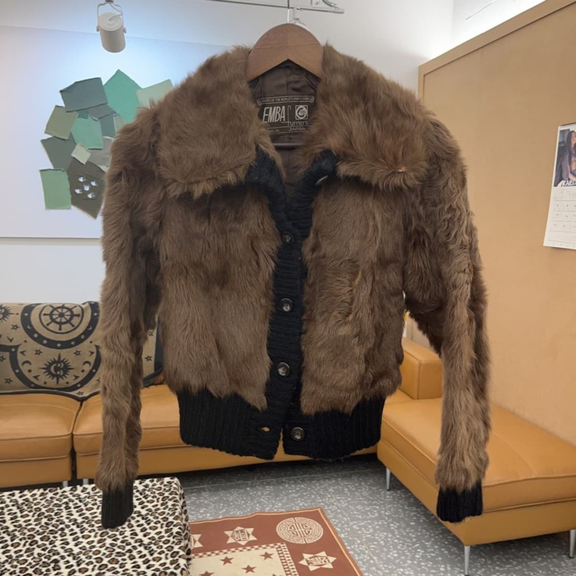 EMBA 일본빈티지 몹와이프코어 핀터감성 퍼 가디건 85 C09002 상품이미지3